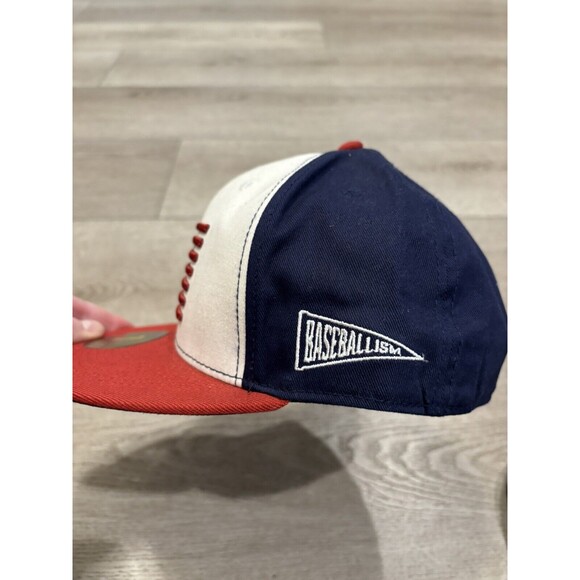 Baseballism Fitted Hat Cap Red White and Blue Country Class Mens Size 7 Baseball - Picture 2 of 5